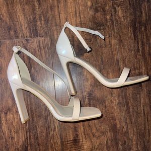 Nude Square Toe Heels